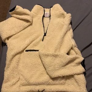 No Boundaries, size L, bright yellow half zip fuzzy pullover